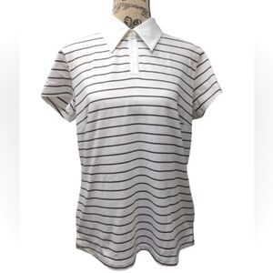 Adidas climacool women's striped golf polo size M